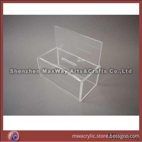 Side In Transparent Acrylic/Plexiglass Ballot Box/Money Bank